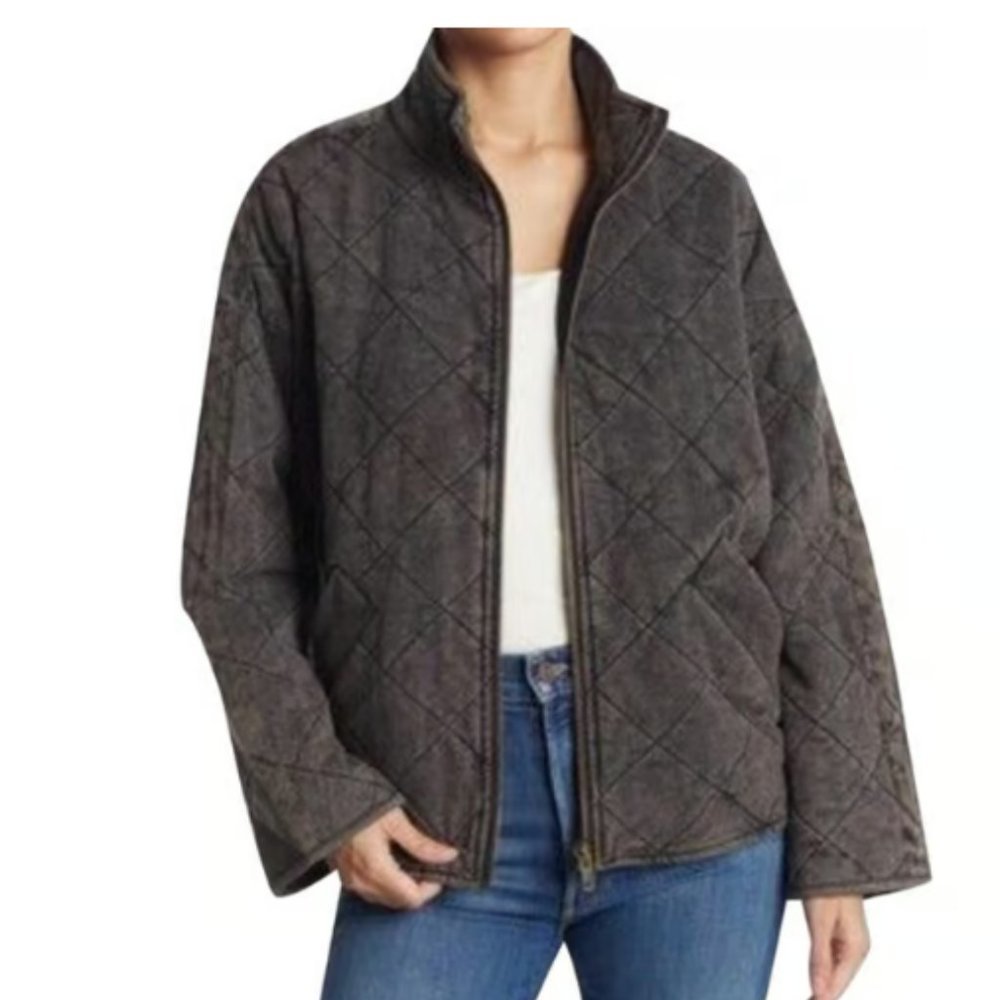 Bagatelle French Terry Diamond Quilted Jacket